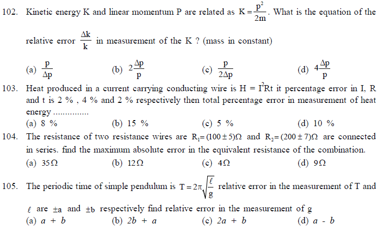 NEET UG Physics Kinetics and Measurement MCQs-7