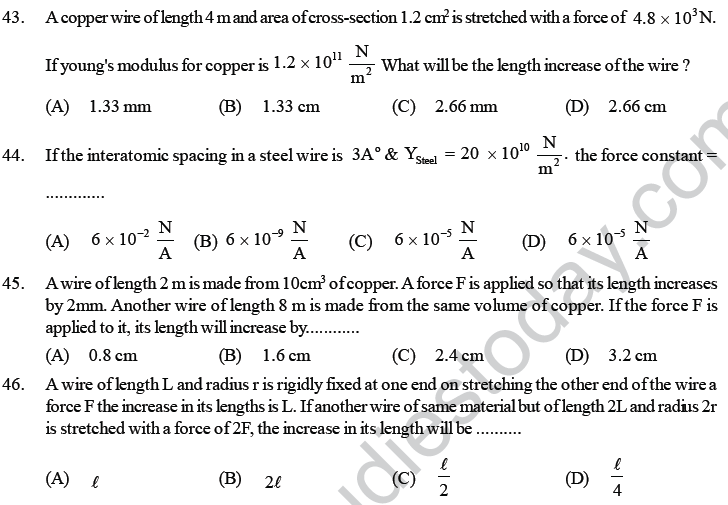 NEET UG Physics Properties of Liquid of Solid MCQs-10