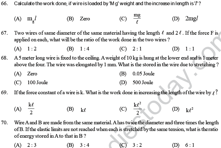 NEET UG Physics Properties of Liquid of Solid MCQs-16