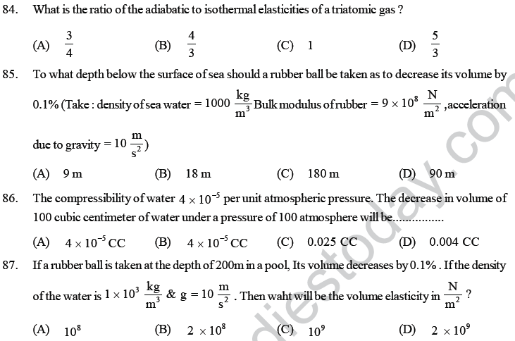 NEET UG Physics Properties of Liquid of Solid MCQs-20