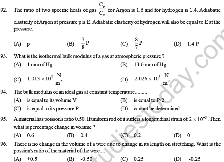 NEET UG Physics Properties of Liquid of Solid MCQs-22