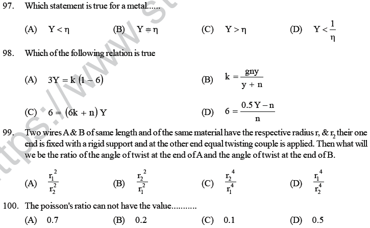 NEET UG Physics Properties of Liquid of Solid MCQs-23