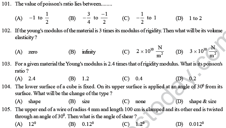 NEET UG Physics Properties of Liquid of Solid MCQs-24