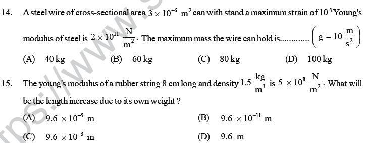 NEET UG Physics Properties of Liquid of Solid MCQs-3