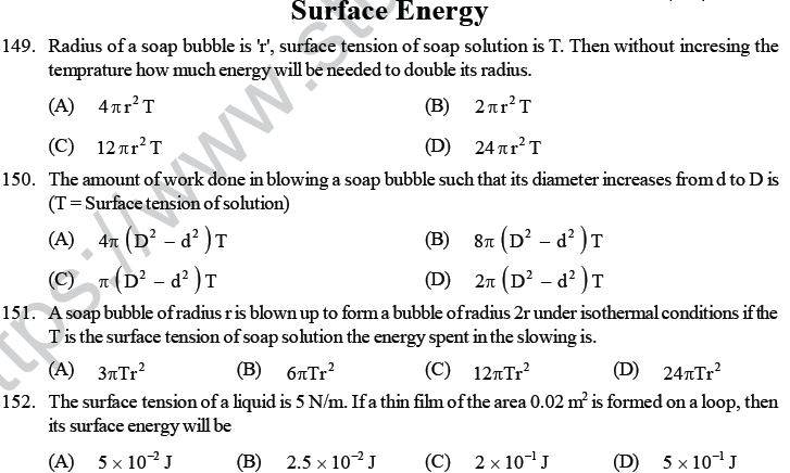 NEET UG Physics Properties of Liquid of Solid MCQs-37