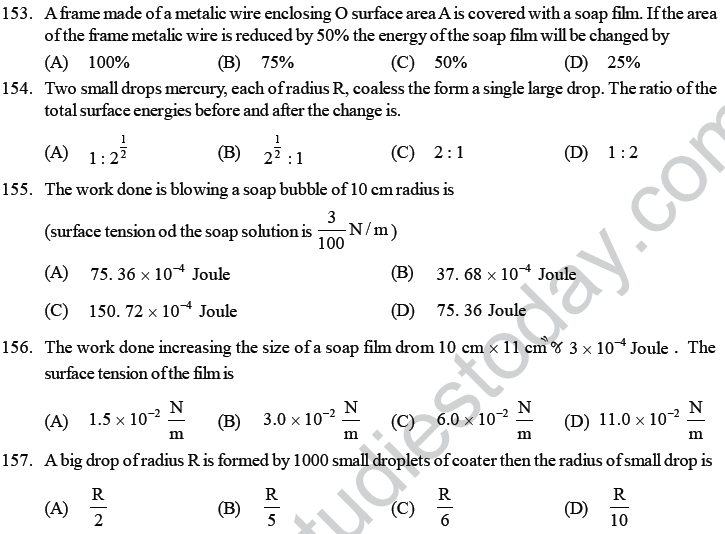NEET UG Physics Properties of Liquid of Solid MCQs-38