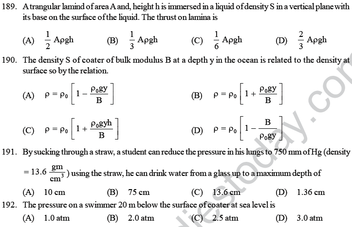 NEET UG Physics Properties of Liquid of Solid MCQs-46