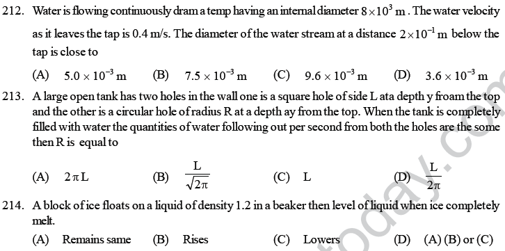 NEET UG Physics Properties of Liquid of Solid MCQs-52