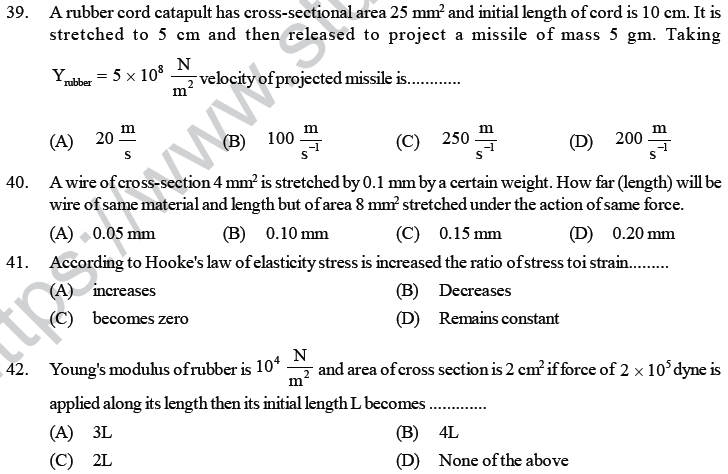 NEET UG Physics Properties of Liquid of Solid MCQs-9