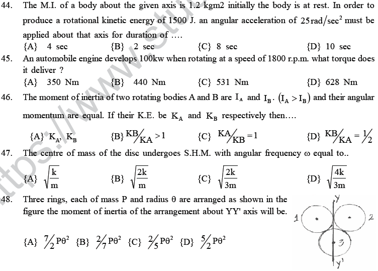 NEET UG Physics Rational Motion MCQs-15