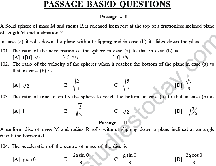 NEET UG Physics Rational Motion MCQs-28