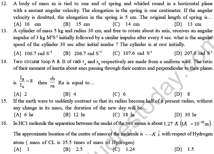 NEET UG Physics Rational Motion MCQs-8