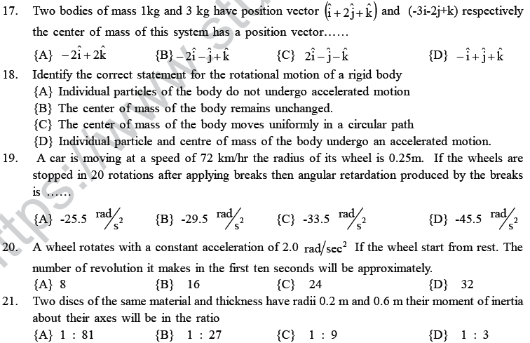 NEET UG Physics Rational Motion MCQs-9