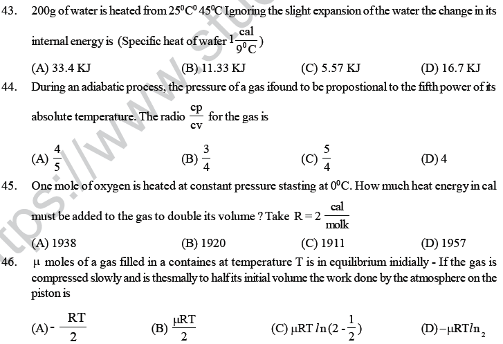 NEET UG Physics Thermodynamics MCQs-10