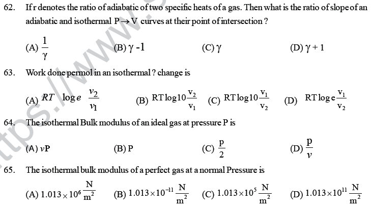 NEET UG Physics Thermodynamics MCQs-16