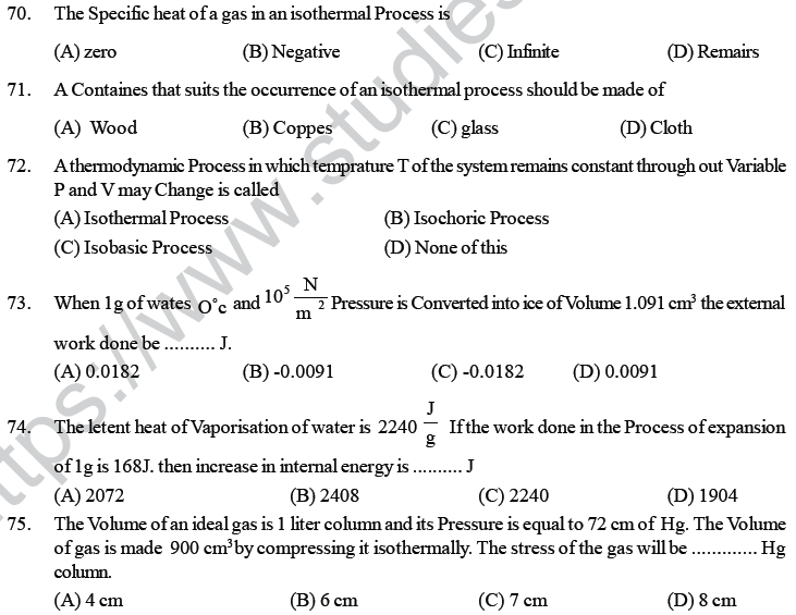 NEET UG Physics Thermodynamics MCQs-18