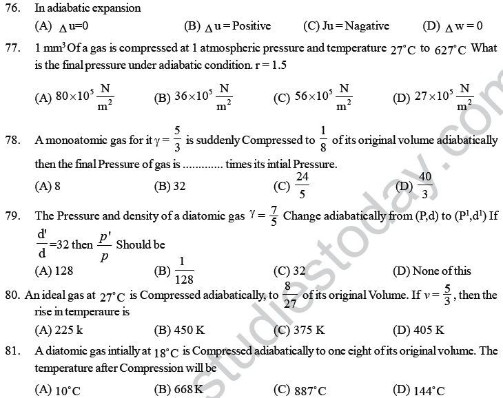NEET UG Physics Thermodynamics MCQs-19