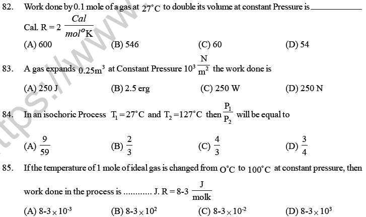 NEET UG Physics Thermodynamics MCQs-20