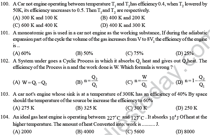NEET UG Physics Thermodynamics MCQs-25