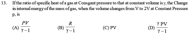 NEET UG Physics Thermodynamics MCQs-4