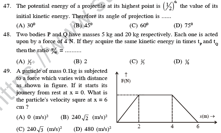 NEET UG Physics Work Energy MCQs-13