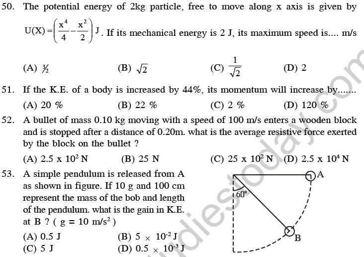 NEET UG Physics Work Energy MCQs-14