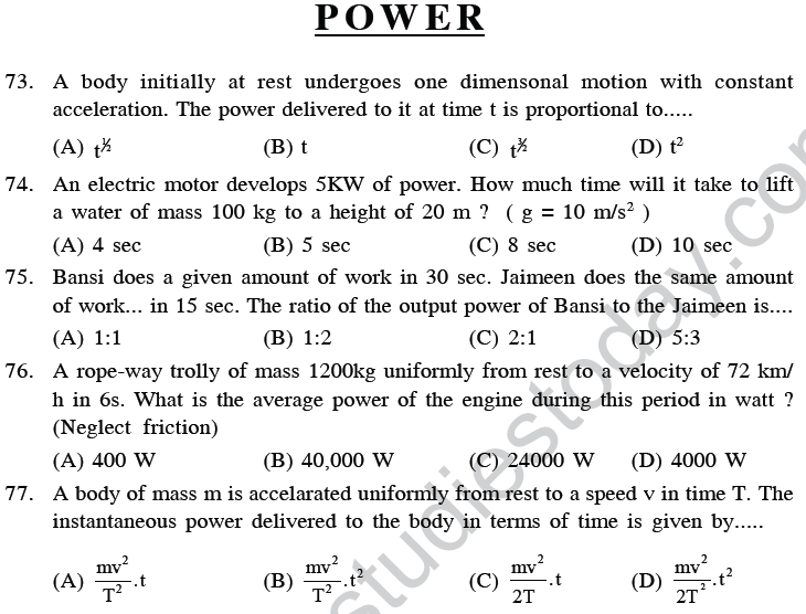 NEET UG Physics Work Energy MCQs-20