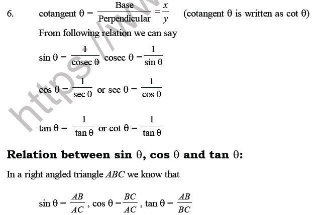 CBSE Class 10 Trigonometry Printable Worksheet Set A-