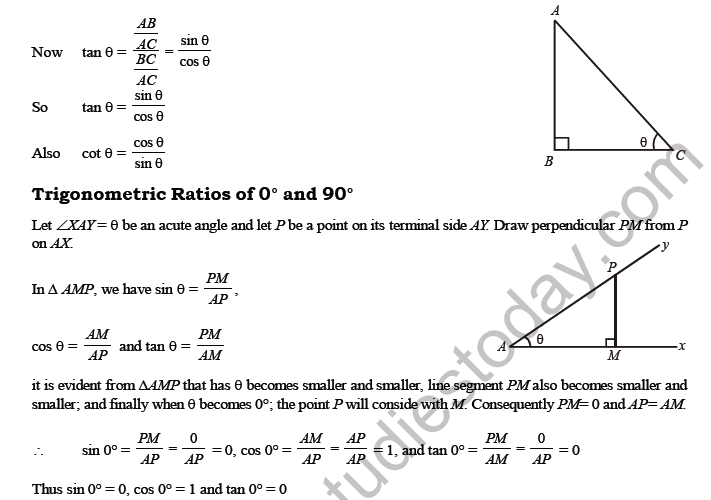 CBSE Class 10 Trigonometry Printable Worksheet Set A-1