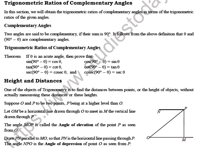CBSE Class 10 Trigonometry Printable Worksheet Set A-4