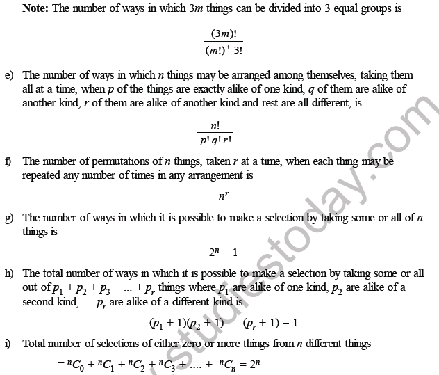 CBSE Class 11 Permutation and Combinations Worksheet-F-1