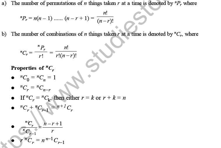 CBSE Class 11 Permutation and Combinations Worksheet-F