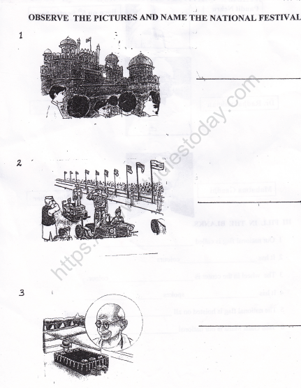 CBSE Class 2 EVS Practice Worksheets (21)-National Festivals 1