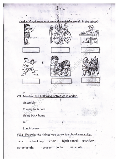 CBSE Class 2 EVS Practice Worksheets (26) Our School 4