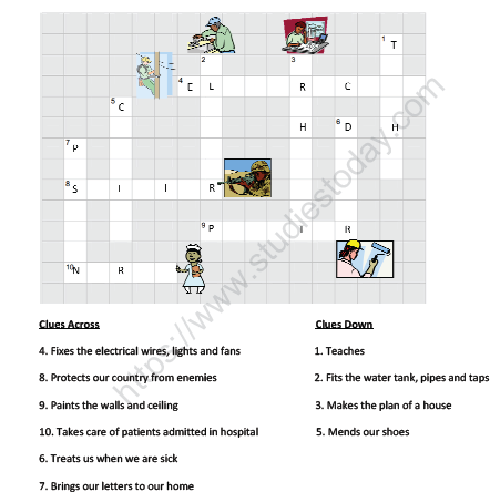 CBSE Class 2 EVS Practice Worksheets (42) - Crossword