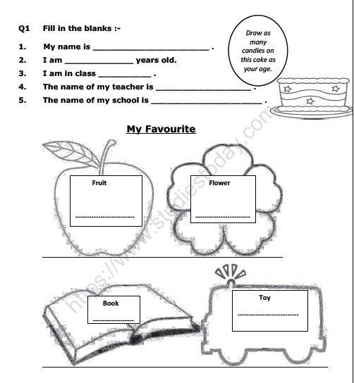 CBSE Class 2 EVS Practice Worksheets (52) - Myself