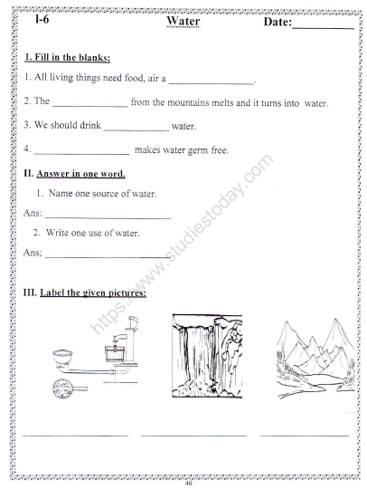 Test 2: l'acqua worksheet