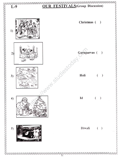 CBSE Class 2 EVS Practice Worksheets (80) - Our Festivals