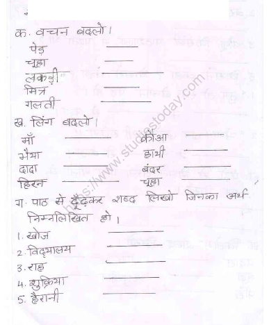 CBSE Class 2 Hindi Practice Worksheet (3) 1