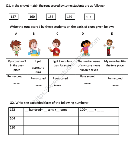 CBSE Class 2 Maths Practice Worksheets (106) - Cricket Match