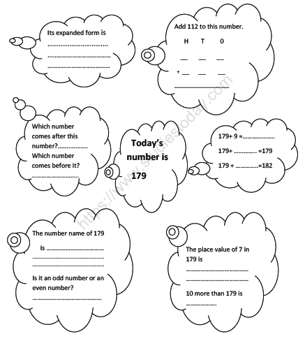 CBSE Class 2 Maths Practice Worksheets (114) - Numbers