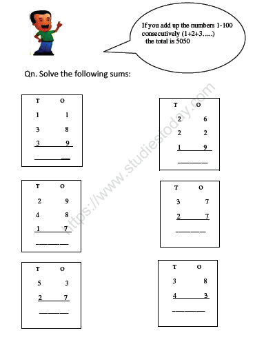 CBSE Class 2 Maths Practice Worksheets (115) - Addition