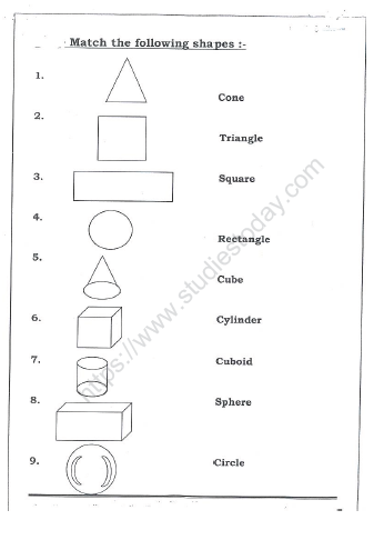 CBSE Class 2 Maths Practice Worksheets (135) - Shapes 1