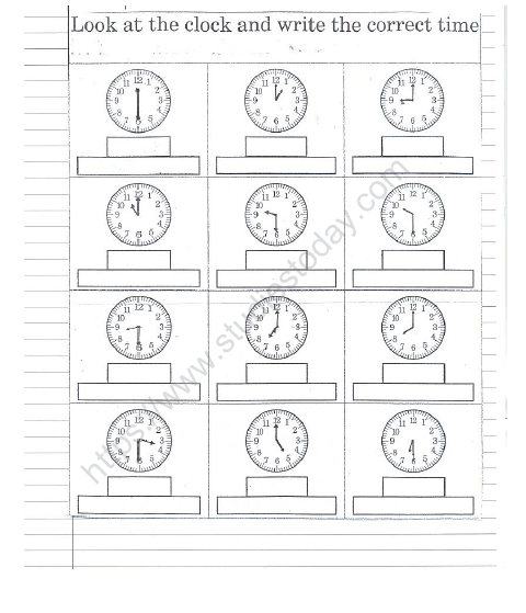 CBSE Class 2 Maths Practice Worksheets (136) - Time