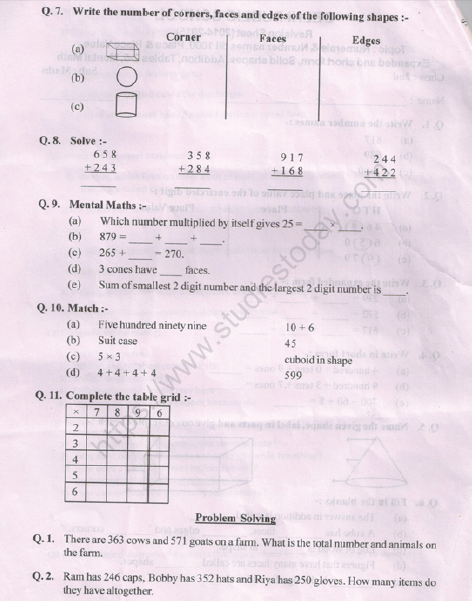 cbse class 2 maths number names worksheet practice worksheet for mathematics