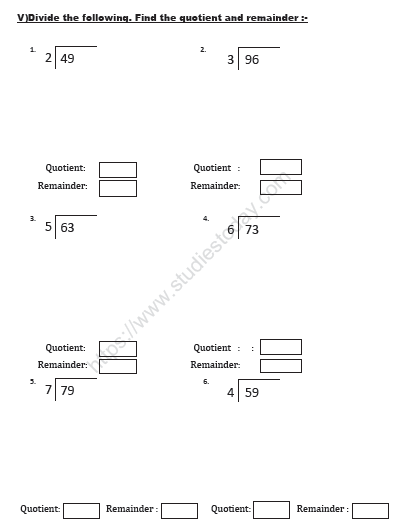 CBSE Class 2 Maths Practice Worksheets (138) - Division 4