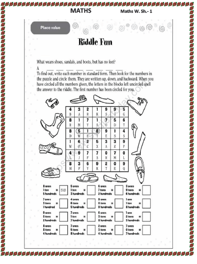 CBSE Class 2 Maths Practice Worksheets (143) - Revision 1