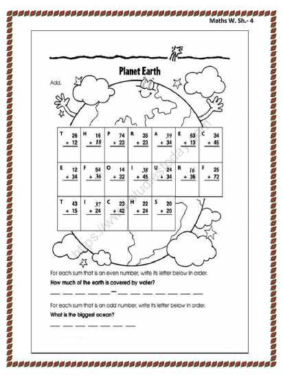 CBSE Class 2 Maths Practice Worksheets (143) - Revision 4