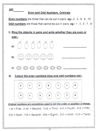 CBSE Class 2 Maths Practice Worksheets (146) - Even and Odd 1