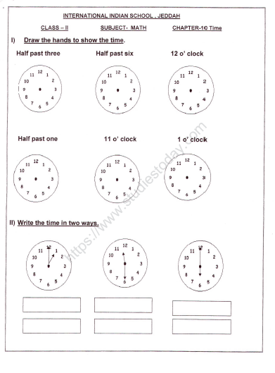 CBSE Class 2 Maths Practice Worksheets (28)-Time 2